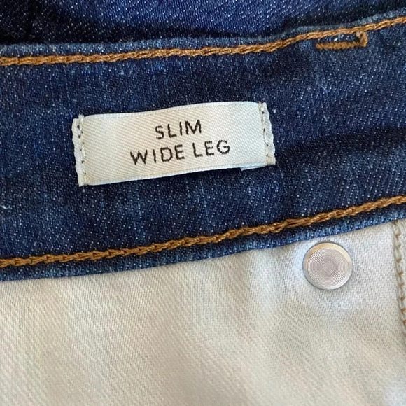 J CREW | Slim Wide Leg in 1996 Semi-Stretch Dark Denim High Rise Jeans Size 28 - Picture 7 of 10